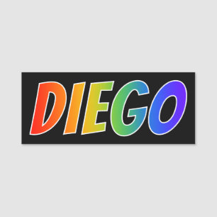 First Name "DIEGO": Fun Rainbow Coloring Tag