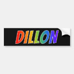 [ Thumbnail: First Name "Dillon": Fun Rainbow Coloring Bumper Sticker ]