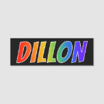 [ Thumbnail: First Name "Dillon": Fun Rainbow Coloring Name Tag ]