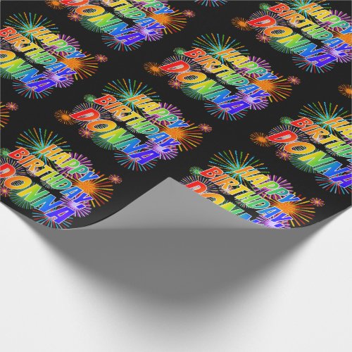 First Name DONNA Fun HAPPY BIRTHDAY Wrapping Paper
