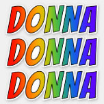 [ Thumbnail: First Name "Donna" W/ Fun Rainbow Coloring Sticker ]