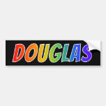 [ Thumbnail: First Name "Douglas": Fun Rainbow Coloring Bumper Sticker ]
