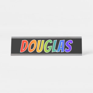 First Name "DOUGLAS": Fun Rainbow Coloring Desk Name Plate