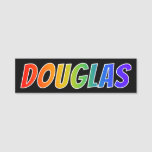 [ Thumbnail: First Name "Douglas": Fun Rainbow Coloring Name Tag ]