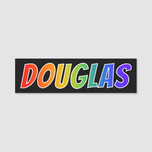 First Name DOUGLAS Fun Rainbow Coloring Name Tag