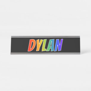 First Name "DYLAN": Fun Rainbow Coloring Desk Name Plate