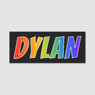 First Name "DYLAN": Fun Rainbow Coloring Name Tag