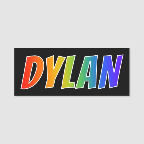 First Name DYLAN Fun Rainbow Coloring Name Tag