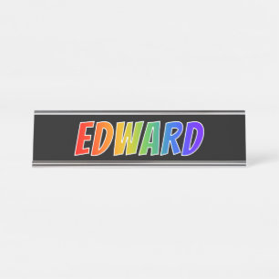 First Name "EDWARD": Fun Rainbow Coloring Desk Name Plate