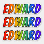 [ Thumbnail: First Name "Edward" W/ Fun Rainbow Coloring Sticker ]
