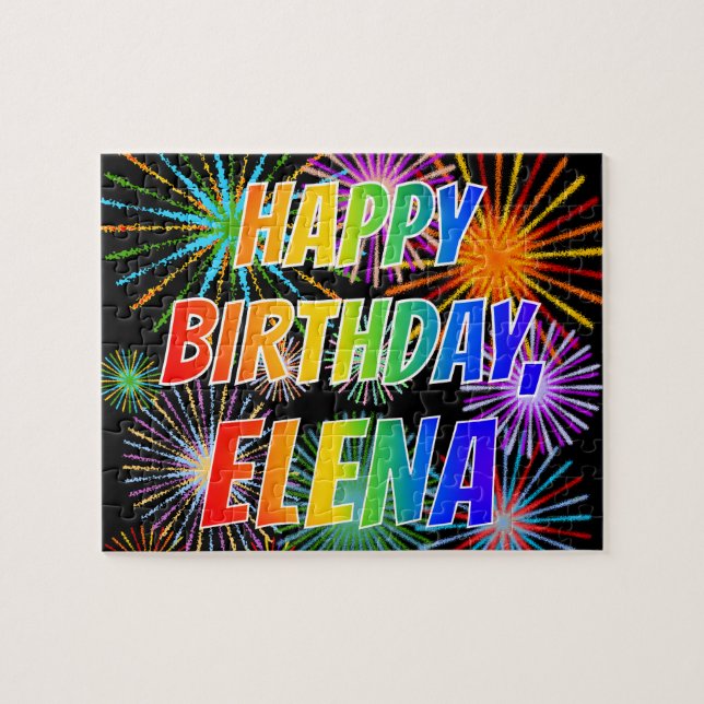 First Name "ELENA", Fun "HAPPY BIRTHDAY" Jigsaw Puzzle (Horizontal)