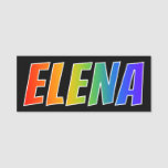 [ Thumbnail: First Name "Elena": Fun Rainbow Coloring Name Tag ]