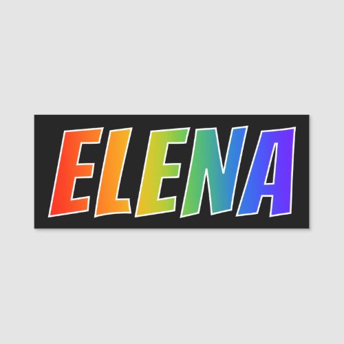First Name ELENA Fun Rainbow Coloring Name Tag