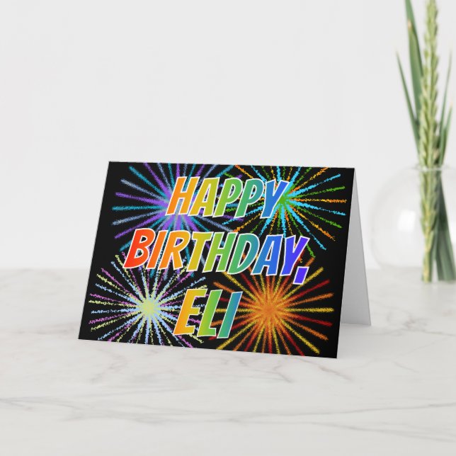 First Name "ELI" Fun "HAPPY BIRTHDAY" Card (Front)