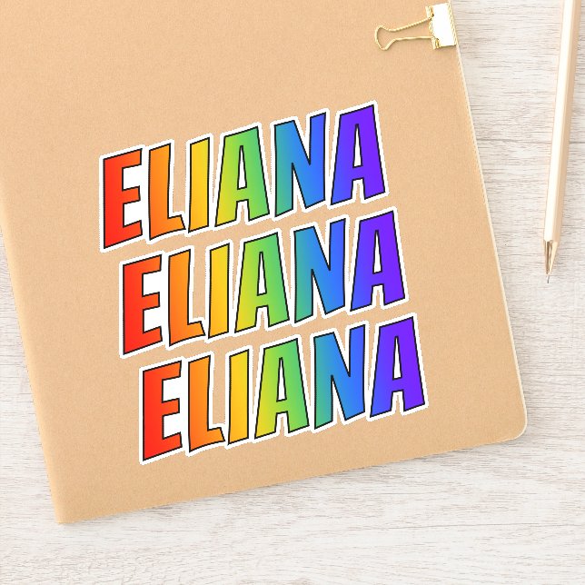 First Name "ELIANA" w/ Fun Rainbow Coloring Sticker (Notebook)
