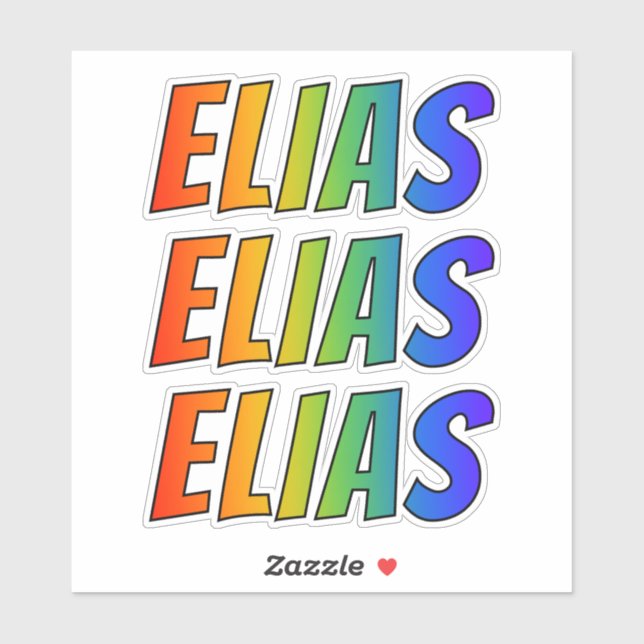 First Name "ELIAS" w/ Fun Rainbow Coloring Sticker (Sheet)