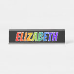 [ Thumbnail: First Name "Elizabeth": Fun Rainbow Coloring Desk Name Plate ]