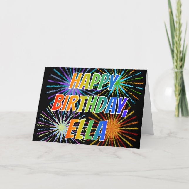 First Name "ELLA" Fun "HAPPY BIRTHDAY" Card (Front)