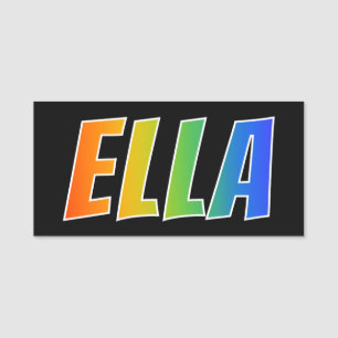 First Name "ELLA": Fun Rainbow Coloring Name Tag
