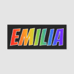 [ Thumbnail: First Name "Emilia": Fun Rainbow Coloring Name Tag ]