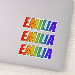 [ Thumbnail: First Name "Emilia" W/ Fun Rainbow Coloring Sticker ]