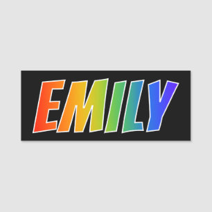 First Name "EMILY": Fun Rainbow Coloring Name Tag