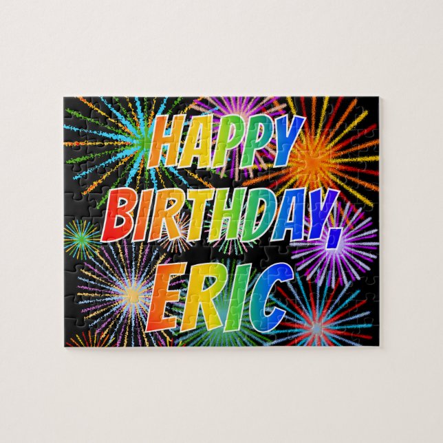 First Name "ERIC", Fun "HAPPY BIRTHDAY" Jigsaw Puzzle (Horizontal)