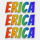 [ Thumbnail: First Name "Erica" W/ Fun Rainbow Coloring Sticker ]