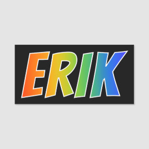 First Name "ERIK": Fun Rainbow Coloring Tag