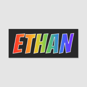 First Name "ETHAN": Fun Rainbow Coloring Name Tag