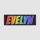 [ Thumbnail: First Name "Evelyn": Fun Rainbow Coloring Name Tag ]