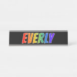 [ Thumbnail: First Name "Everly": Fun Rainbow Coloring Desk Name Plate ]