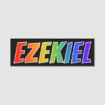 [ Thumbnail: First Name "Ezekiel": Fun Rainbow Coloring Name Tag ]