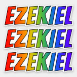 [ Thumbnail: First Name "Ezekiel" W/ Fun Rainbow Coloring Sticker ]