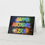 [ Thumbnail: First Name "Ezra" Fun "Happy Birthday" Card ]