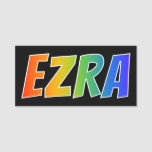 [ Thumbnail: First Name "Ezra": Fun Rainbow Coloring Name Tag ]