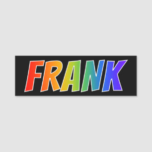 First Name "FRANK": Fun Rainbow Coloring Name Tag
