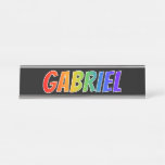 [ Thumbnail: First Name "Gabriel": Fun Rainbow Coloring Desk Name Plate ]