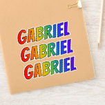 [ Thumbnail: First Name "Gabriel" W/ Fun Rainbow Coloring Sticker ]
