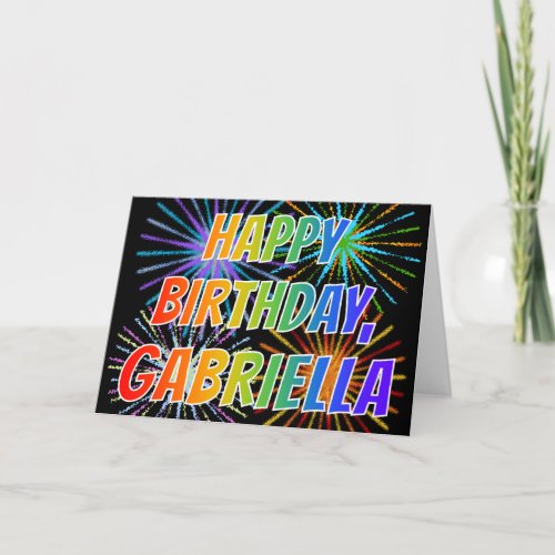 First Name GABRIELLA Fun HAPPY BIRTHDAY Card