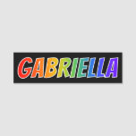 [ Thumbnail: First Name "Gabriella": Fun Rainbow Coloring Name Tag ]