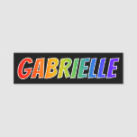 [ Thumbnail: First Name "Gabrielle": Fun Rainbow Coloring Name Tag ]