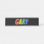 [ Thumbnail: First Name "Gary": Fun Rainbow Coloring Desk Name Plate ]