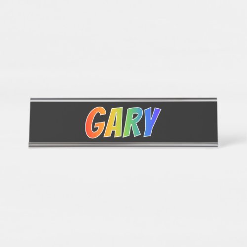 First Name GARY Fun Rainbow Coloring Desk Name Plate