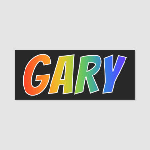 First Name "GARY": Fun Rainbow Coloring Tag