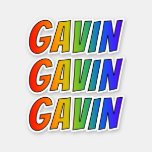 [ Thumbnail: First Name "Gavin" W/ Fun Rainbow Coloring Sticker ]