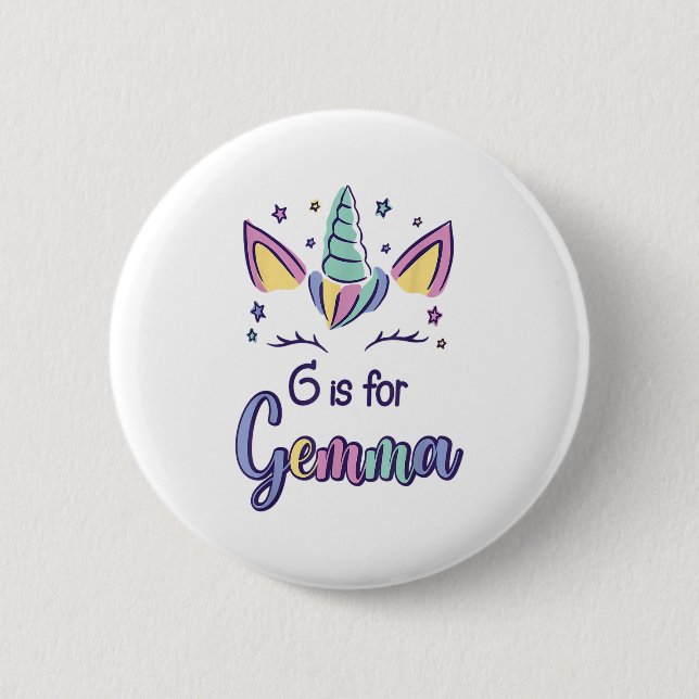 First Name Gemma D G Is For Gemma  Button (Front)