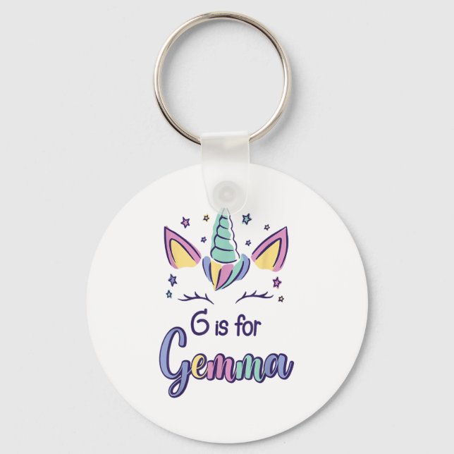 First Name Gemma D G Is For Gemma  Keychain (Front)