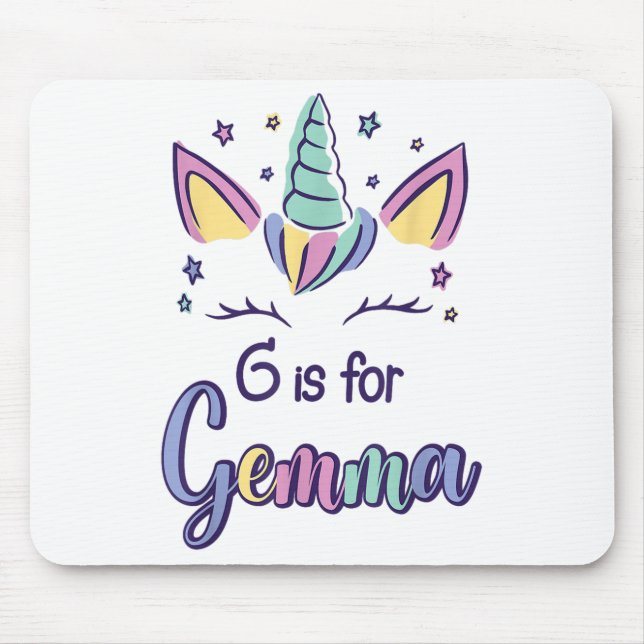 First Name Gemma D G Is For Gemma  Mouse Pad (Front)