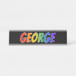 [ Thumbnail: First Name "George": Fun Rainbow Coloring Desk Name Plate ]